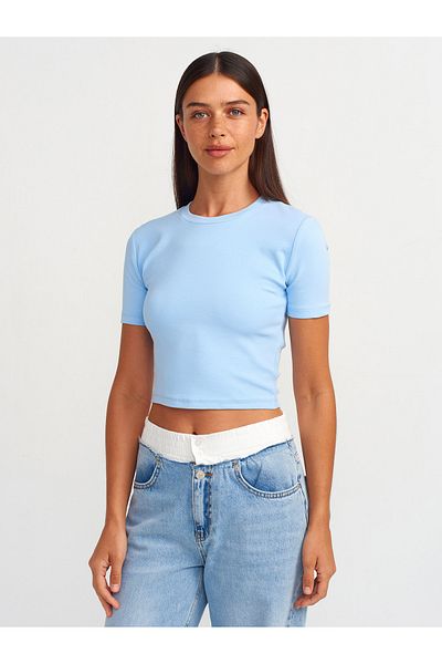 Dilvin 30124 Model - Tricou albastru deschis