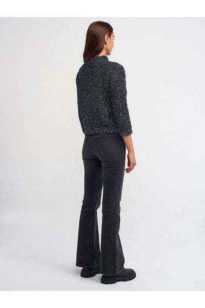 Dilvin 71402 Comfort Lycra Flare Pants-Black