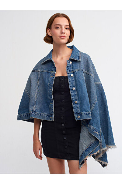 Dilvin 65329 Denim Poncho-Tint