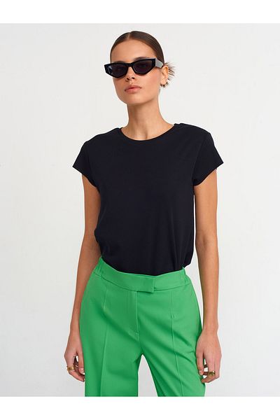 Dilvin 30719 Crew Neck T-shirt-Black