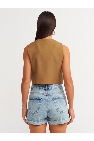 Dilvin Model 71506 - Pantaloni scurti Mom din Denim Lycra, Albastru