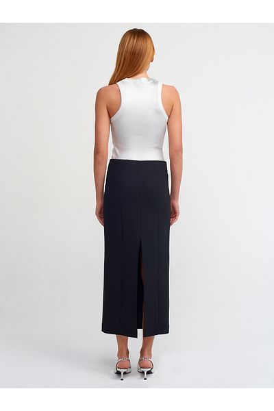 Dilvin 80823 Fustă creion cu fermoar - negru