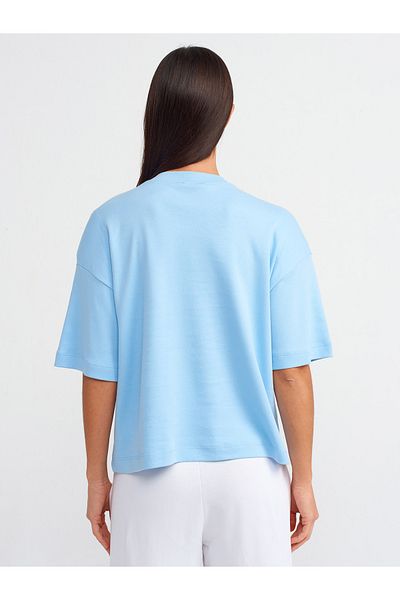 Dilvin 31067 Tricou căptușit din bumbac albastru
