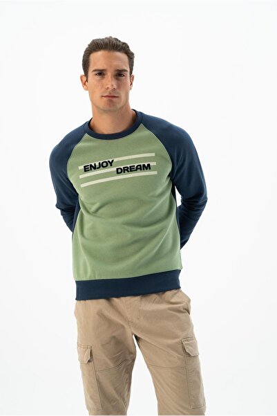 Arma Men's Green Large Size Crew Neck Sweatshirt K 24124884401