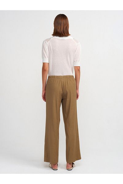 Dilvin 71535 Model - Wide Leg and Special Cut Khaki Trousers