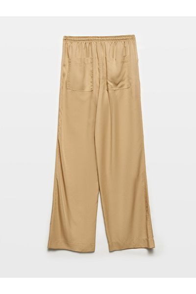 Dilvin 71536 Camel Draped Waist Tied Trousers