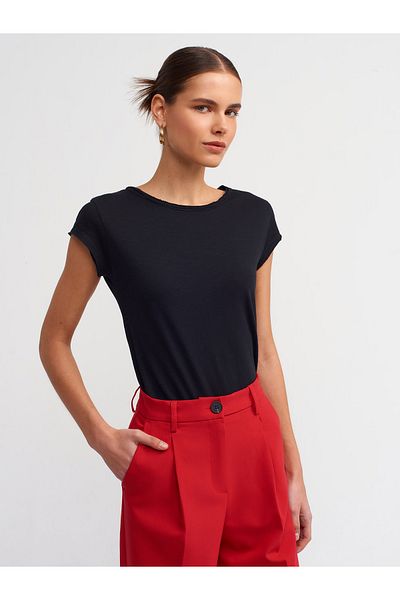 Dilvin 30699 Cotton T-shirt-Black