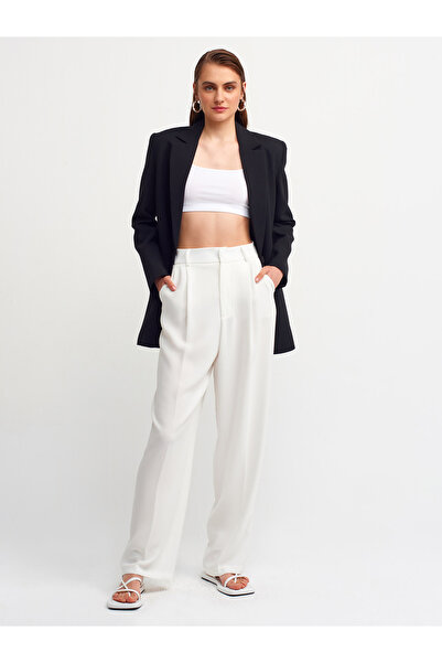 Dilvin 7954 Yüksek Bel Pantolon-Ekru