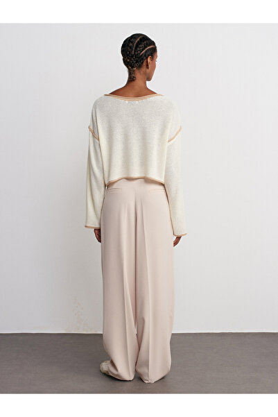 Dilvin 7954 Yüksek Bel Pantolon-Bej