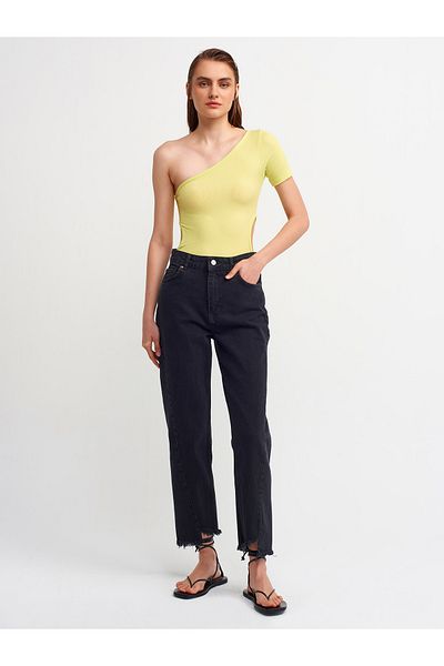 Dilvin 3749 One Sleeve Bodysuit-lime