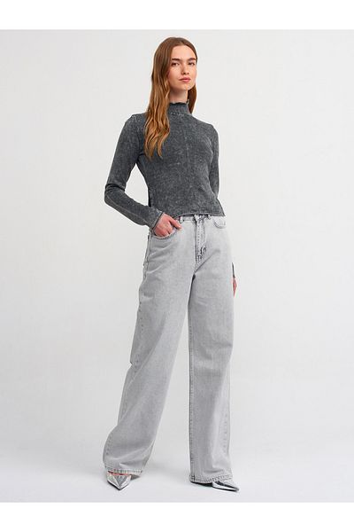 Dilvin 71414 Snow Wash Denim Trousers-grey