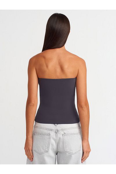 Dilvin 20659 Model Anthracite Strapless Blouse