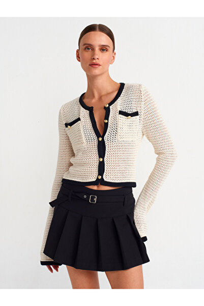 Dilvin 80836 Thick Pleated Shorts Skirt-Black