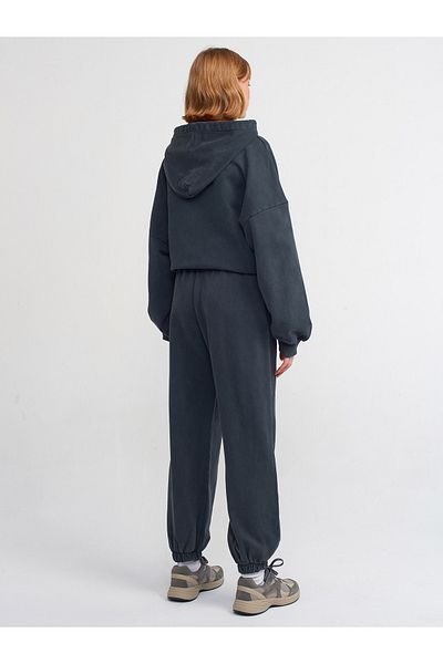 Dilvin 70467 Washing Effect Jogger Pants-anthracite