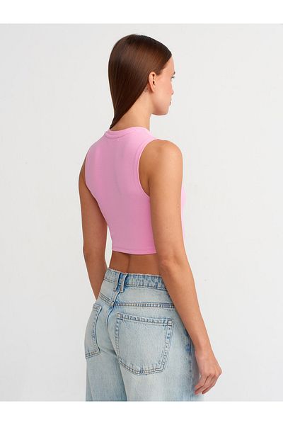 Dilvin Light Pink Crop Top - 30125 Model