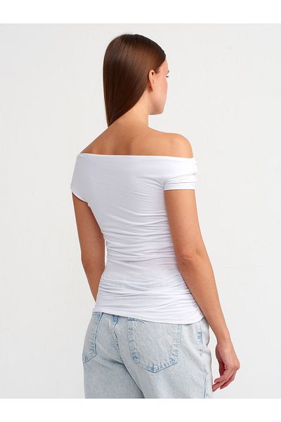 Dilvin 30880 Model Asymmetric Collar White Ball