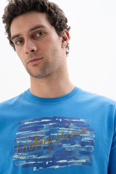 Arma Tricou albastru pentru bărbați, cu croială normală, cu gâtul turn, Y 25344403001