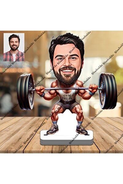 wonderlike Halterci 3D Ahşap Biblo,Sevgiliye Hediye,Doğum Günü Hediyesi