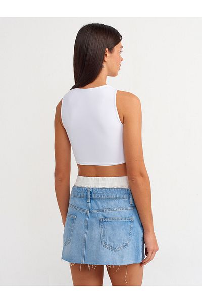Dilvin Model 80566 - Fustă mini Denim Albastru
