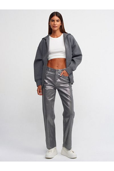 Dilvin 70449 Pantaloni drepti antracit strălucitor