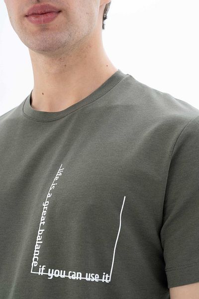 Arma Ανδρικό μπλουζάκι Khaki Regular Fit Crew Neck Y 25344470701