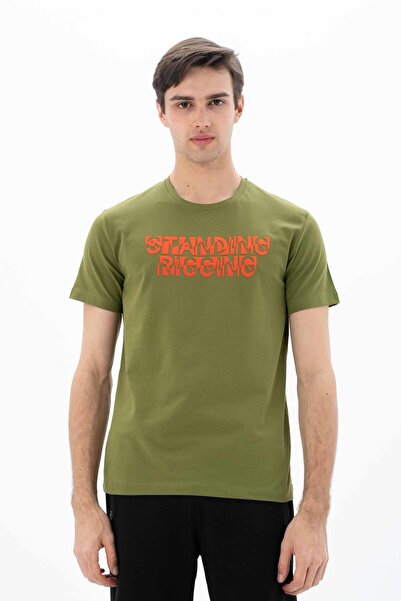 Arma Ανδρικό μπλουζάκι με λαιμόκοψη σε πράσινο λεπτή εφαρμογή Y 25344452001