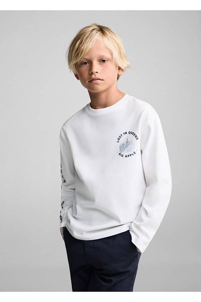 MANGO Kids Τύπωμα μακρυμάνικο μπλουζάκι