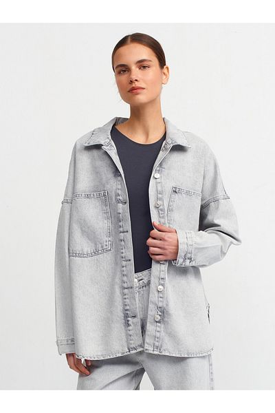 Dilvin 5307 Cămașă oversize uzată-gri