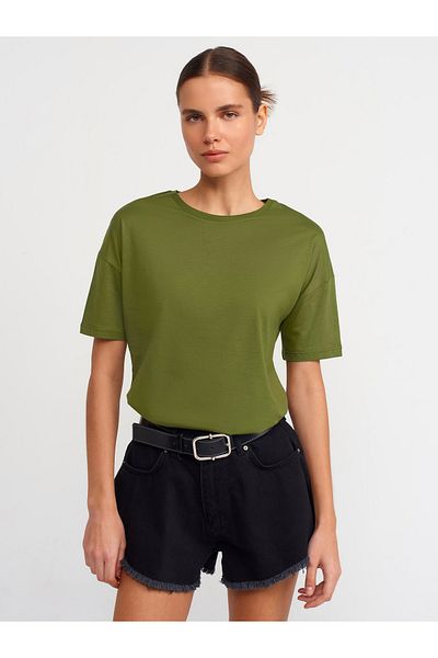 Dilvin Tricou de bază Number 3683 - kaki (verde armată)
