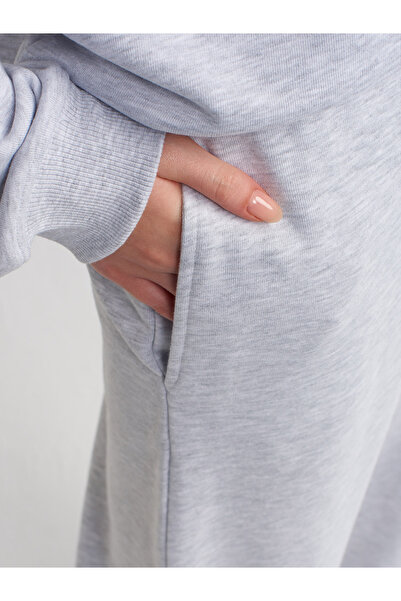 Dilvin 70458 Gray Melange Basic Jogger Pantalon