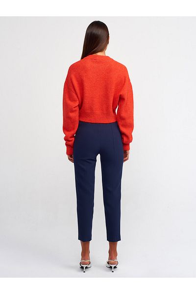 Dilvin 71236 Normal Waist Trousers-Navy Blue