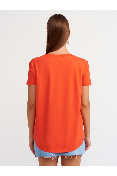 Dilvin Μπλουζάκι 3471 Model - Crew Neck Red Basic