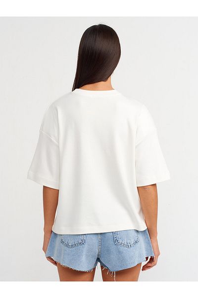 Dilvin 31067 Tricou căptușit din bumbac ecru
