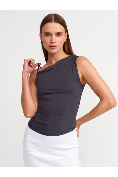 Dilvin 20861 Asymmetrical Gathered - Anthracite Ball
