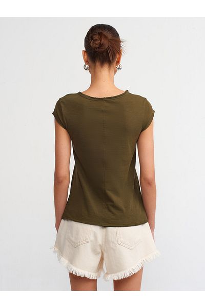 Dilvin 30699 Tricou din bumbac-Kaki