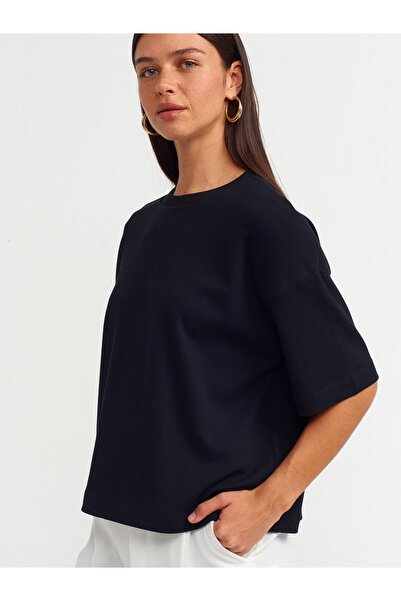 Dilvin 31067 Black Cotton Padded T-shirt