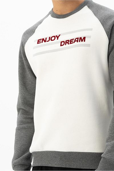 Arma Ανδρικό φούτερ Ecru Plus Size Crew Neck K 24124884401