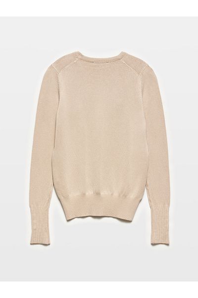 Dilvin 1267 Model Light Beige Crew Neck Knitwear Sweater