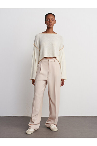 Dilvin 7954 Yüksek Bel Pantolon-Bej