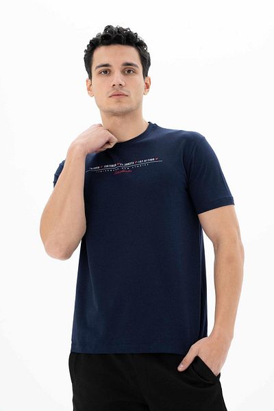 Arma Ανδρικό μπλουζάκι Navy Blue Regular Fit Crew Neck Y 25344470901