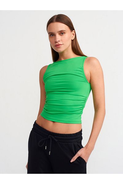 Dilvin Model 20827 - Top-Verde pantofi cu șnur fără mâneci
