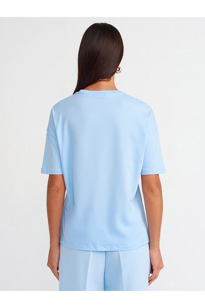 Dilvin 3683 Tricou de bază-albastru deschis