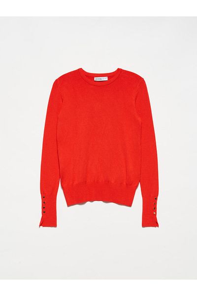 Dilvin 1267 Model Red Crew Neck Knitwear Sweater