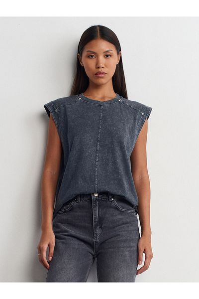 Dilvin 31195 Anthracite Sleeveless Washing Effect Ball
