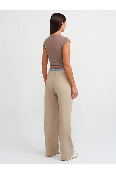 Dilvin Model 71284 - Pantaloni cu bandă în talie Camel Denim