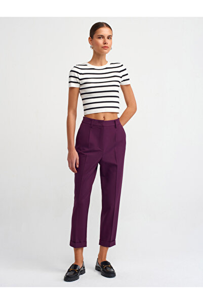 Dilvin 10538 Πουλόβερ με ριγέ κοντό μανίκι με λαιμόκοψη-εκρού-μαύρο