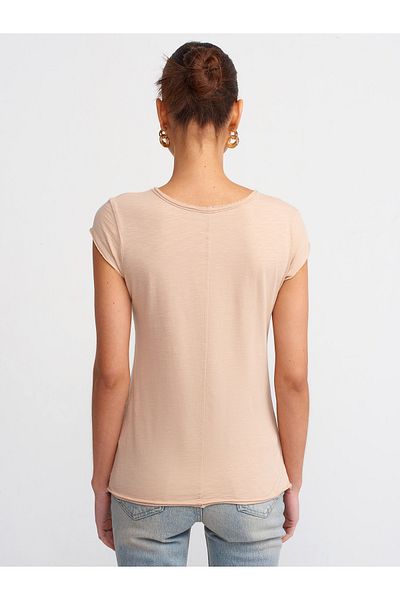 Dilvin 30699 Tricou din bumbac-Bej