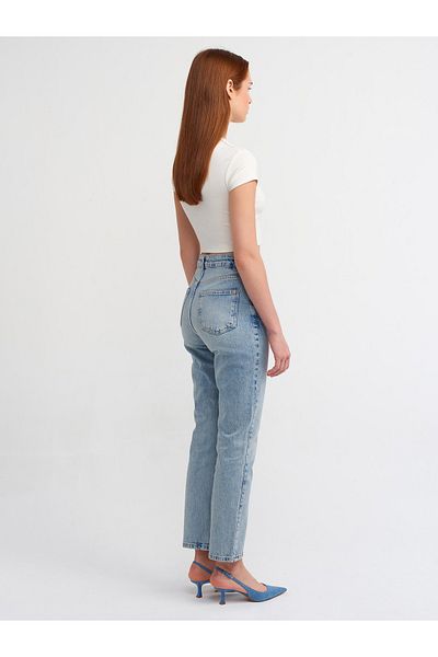 Dilvin 71469 Pantaloni drepti din denim-albastru