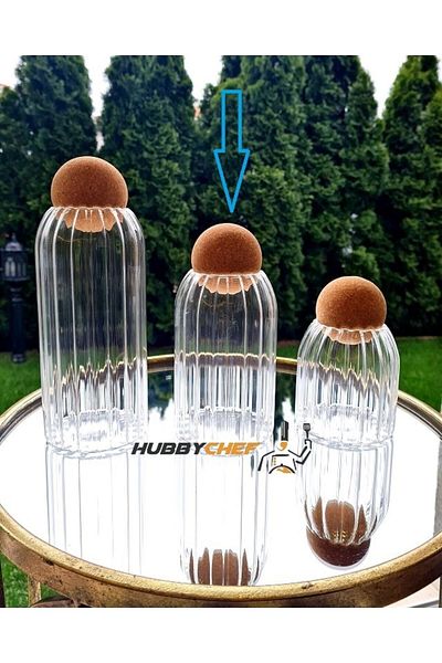 HUBBYCHEF "single" Size Glass Jar with Cork Ball Lid