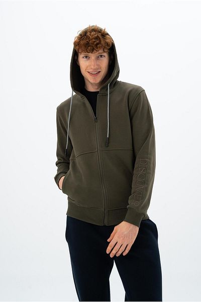 Arma Ανδρικό φούτερ με κουκούλα με φερμουάρ Khaki Regular Fit K 26324923501